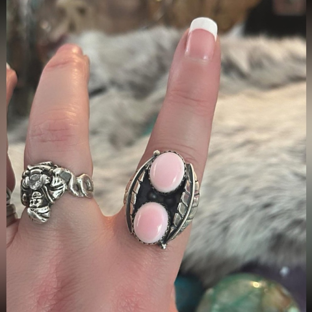 Pink Conch Double Stone Shadowbox Southwestern St… - image 2